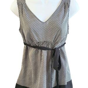 Ann Taylor LOFT XS 0 Petite Black Stripe Blouse